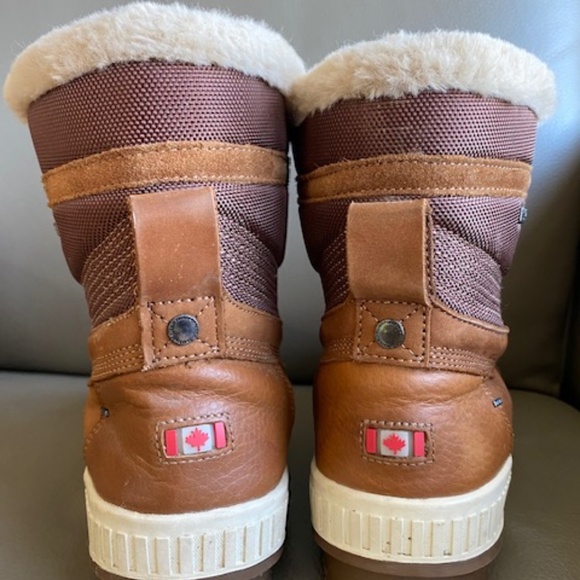 PAJAR Canada sz US 6-6.5 leather winter boots tan waterproof with faux fur - Picture 7 of 16